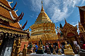 Chiang Mai - Wat Phra That Doi Suthep. The gilded chedi glittering in the sun. 